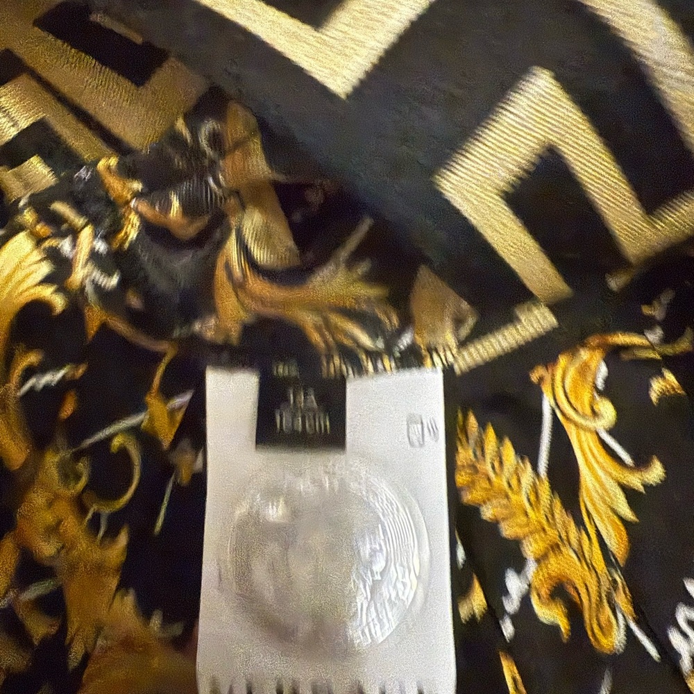 NEW! Versace Black and Gold Baroque Pleated Skirt - Picture 3 of 8
